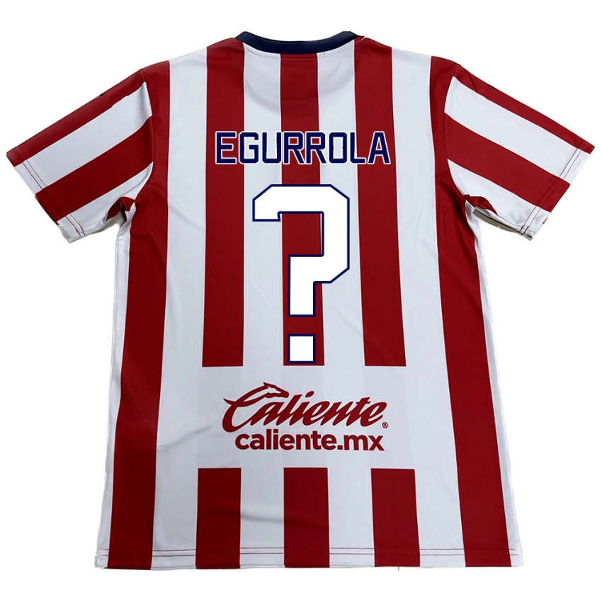 Bambino Maglia Luis Egurrola #0 Rosso Bianco Kit Gara Home 2024/25 Maglietta