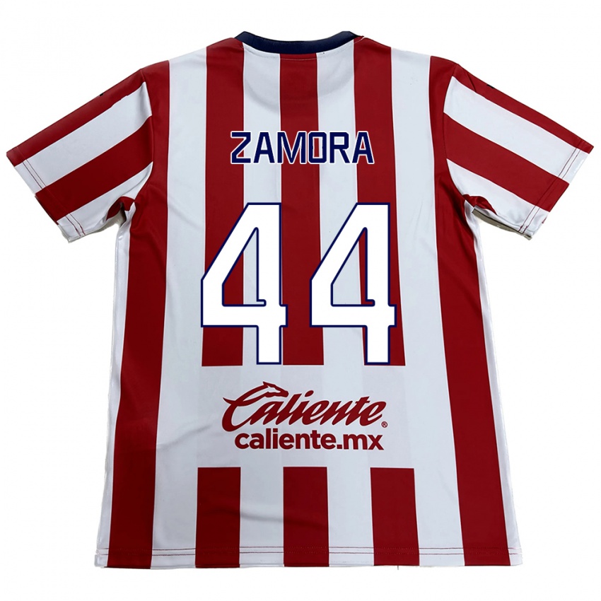 Bambino Maglia Saúl Zamora #44 Rosso Bianco Kit Gara Home 2024/25 Maglietta