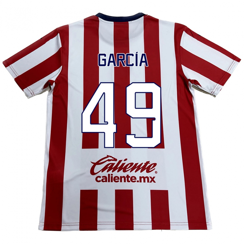 Bambino Maglia Gilberto García #49 Rosso Bianco Kit Gara Home 2024/25 Maglietta