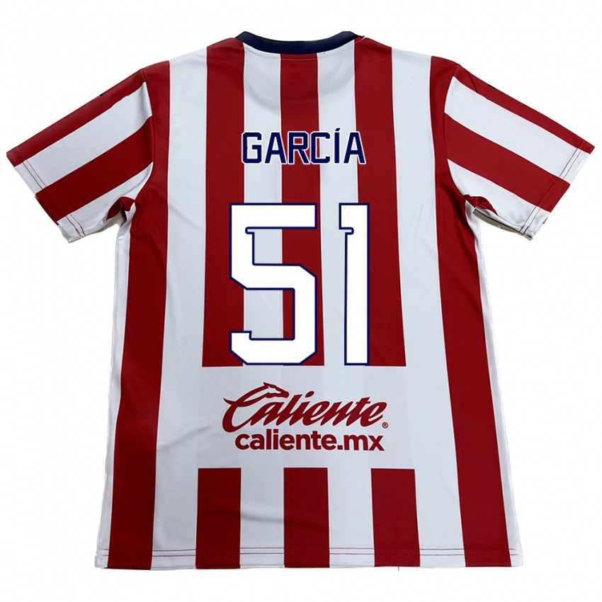 Bambino Maglia Eduardo García #51 Rosso Bianco Kit Gara Home 2024/25 Maglietta