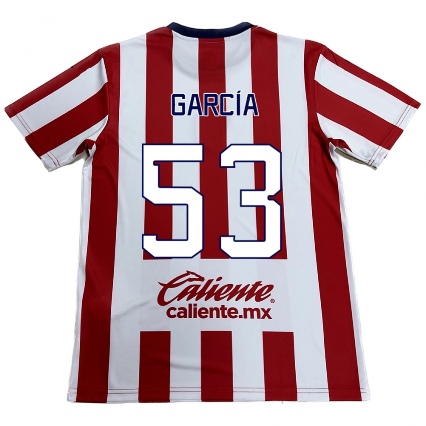 Bambino Maglia Uziel García #53 Rosso Bianco Kit Gara Home 2024/25 Maglietta