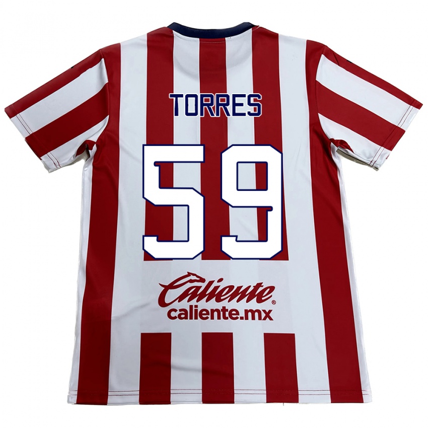 Bambino Maglia Christian Torres #59 Rosso Bianco Kit Gara Home 2024/25 Maglietta