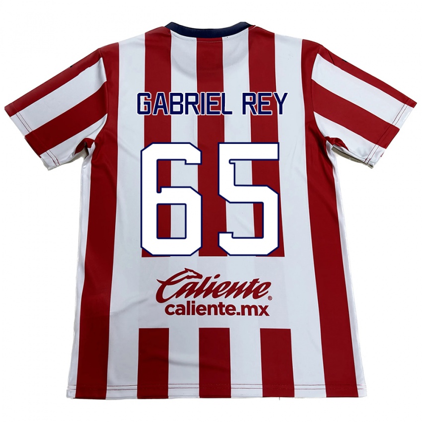 Bambino Maglia Luis Gabriel Rey #65 Rosso Bianco Kit Gara Home 2024/25 Maglietta