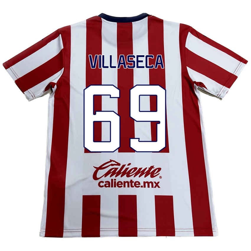 Bambino Maglia Daniel Villaseca #69 Rosso Bianco Kit Gara Home 2024/25 Maglietta