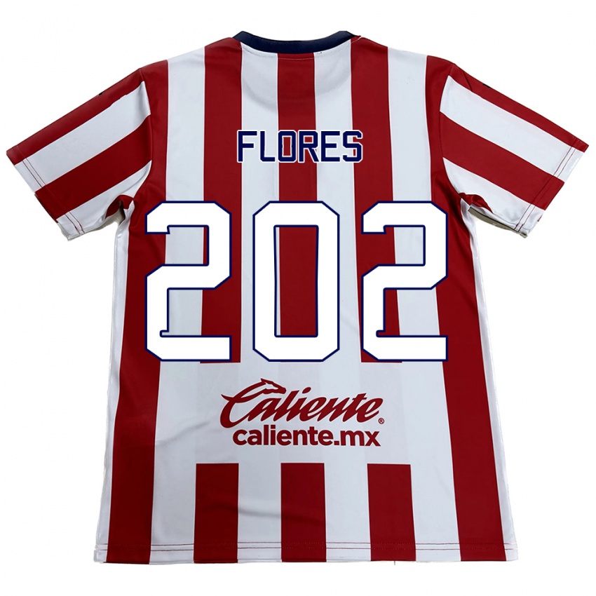 Bambino Maglia Daniel Flores #202 Rosso Bianco Kit Gara Home 2024/25 Maglietta