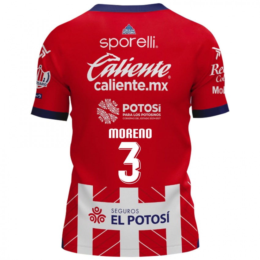 Bambino Maglia Iker Moreno #3 Rosso Bianco Kit Gara Home 2024/25 Maglietta