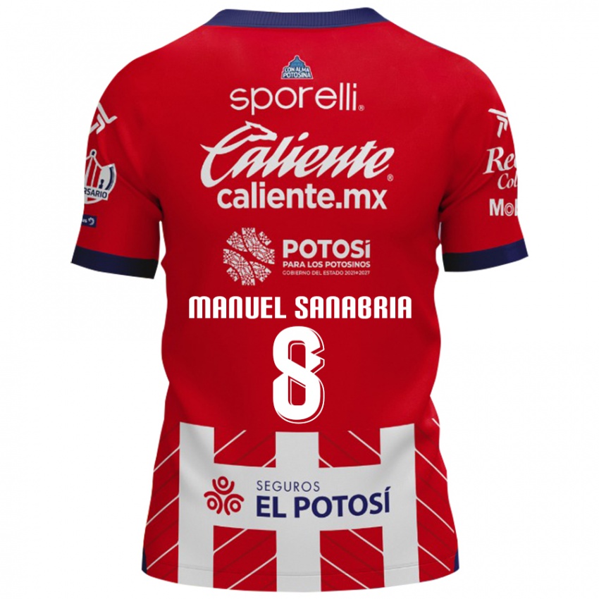 Bambino Maglia Juan Manuel Sanabria #8 Rosso Bianco Kit Gara Home 2024/25 Maglietta