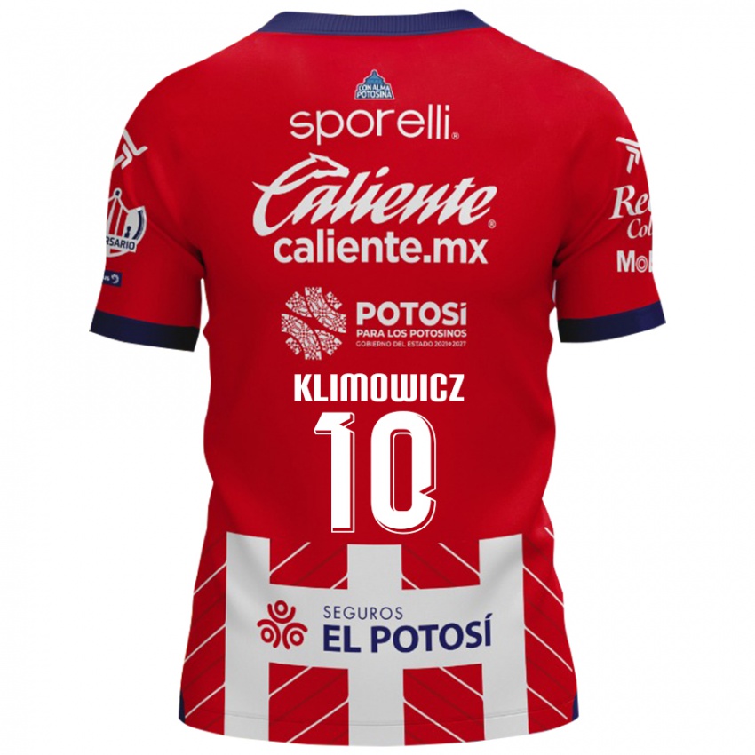 Bambino Maglia Mateo Klimowicz #10 Rosso Bianco Kit Gara Home 2024/25 Maglietta