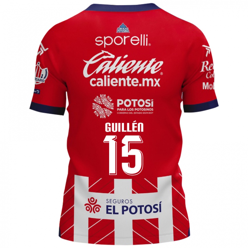 Bambino Maglia Daniel Guillén #15 Rosso Bianco Kit Gara Home 2024/25 Maglietta