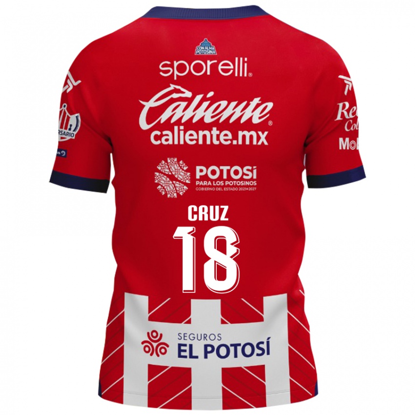 Bambino Maglia Aldo Cruz #18 Rosso Bianco Kit Gara Home 2024/25 Maglietta