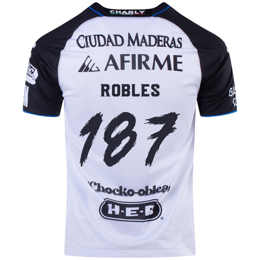 Bambino Maglia Juan Robles #187 Nero Blu Kit Gara Home 2024/25 Maglietta