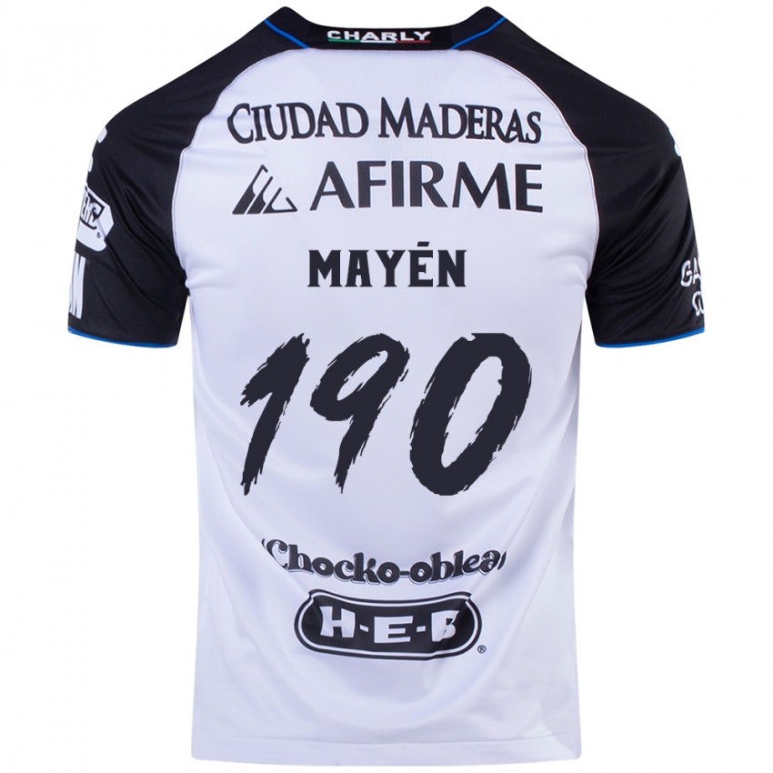 Bambino Maglia Eduardo Mayén #190 Nero Blu Kit Gara Home 2024/25 Maglietta