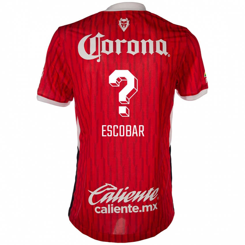 Bambino Maglia Juan Escobar #0 Rosso Bianco Kit Gara Home 2024/25 Maglietta