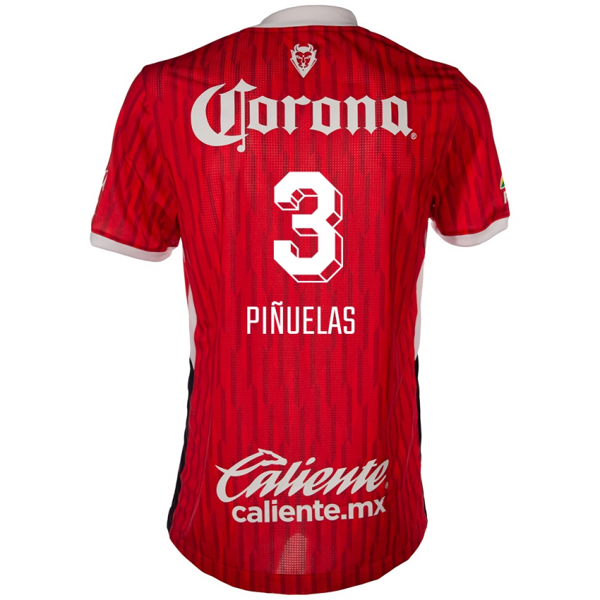 Bambino Maglia Fernando Piñuelas #3 Rosso Bianco Kit Gara Home 2024/25 Maglietta