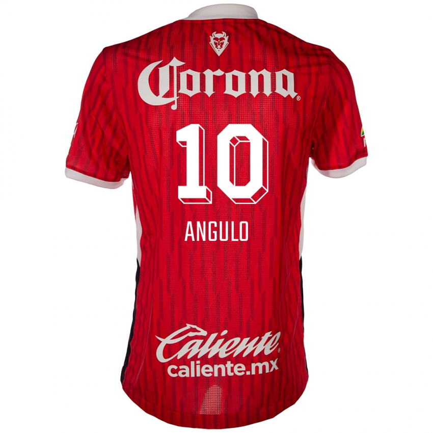 Bambino Maglia Jesús Angulo #10 Rosso Bianco Kit Gara Home 2024/25 Maglietta