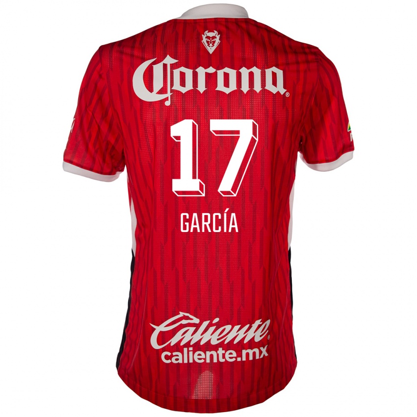 Bambino Maglia Brian García #17 Rosso Bianco Kit Gara Home 2024/25 Maglietta