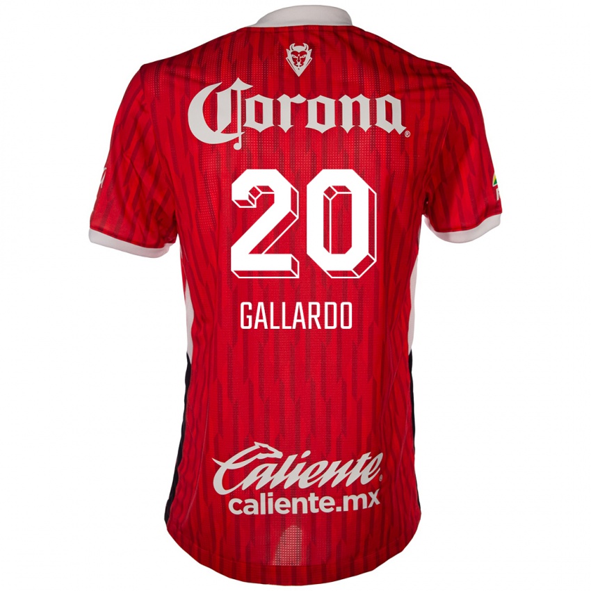 Bambino Maglia Jesús Gallardo #20 Rosso Bianco Kit Gara Home 2024/25 Maglietta