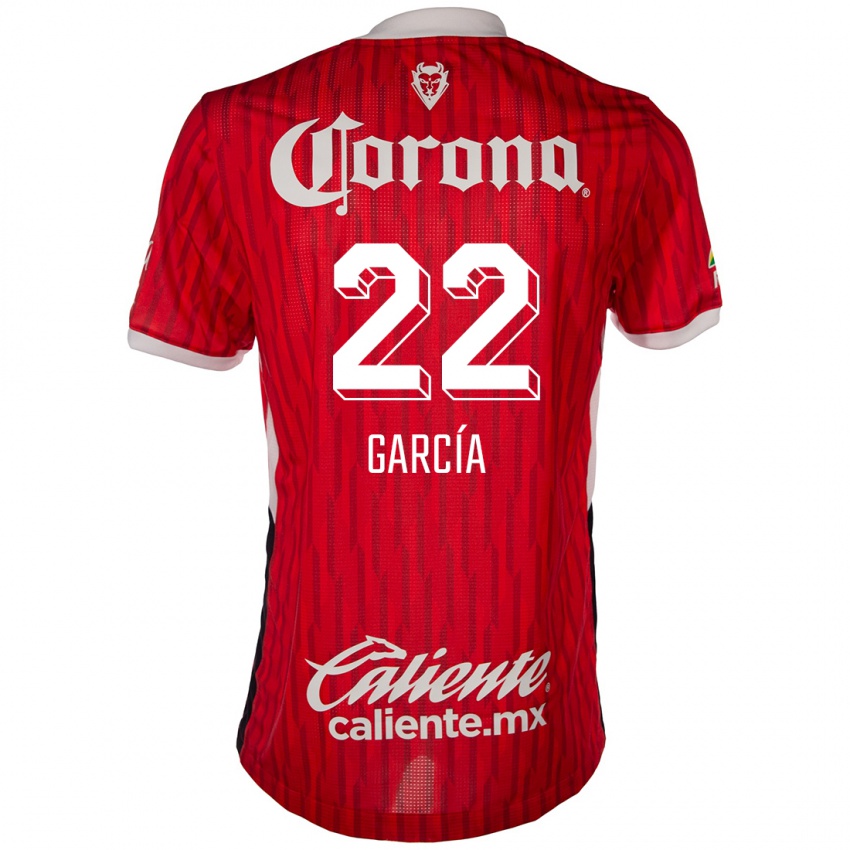 Bambino Maglia Luis García #22 Rosso Bianco Kit Gara Home 2024/25 Maglietta