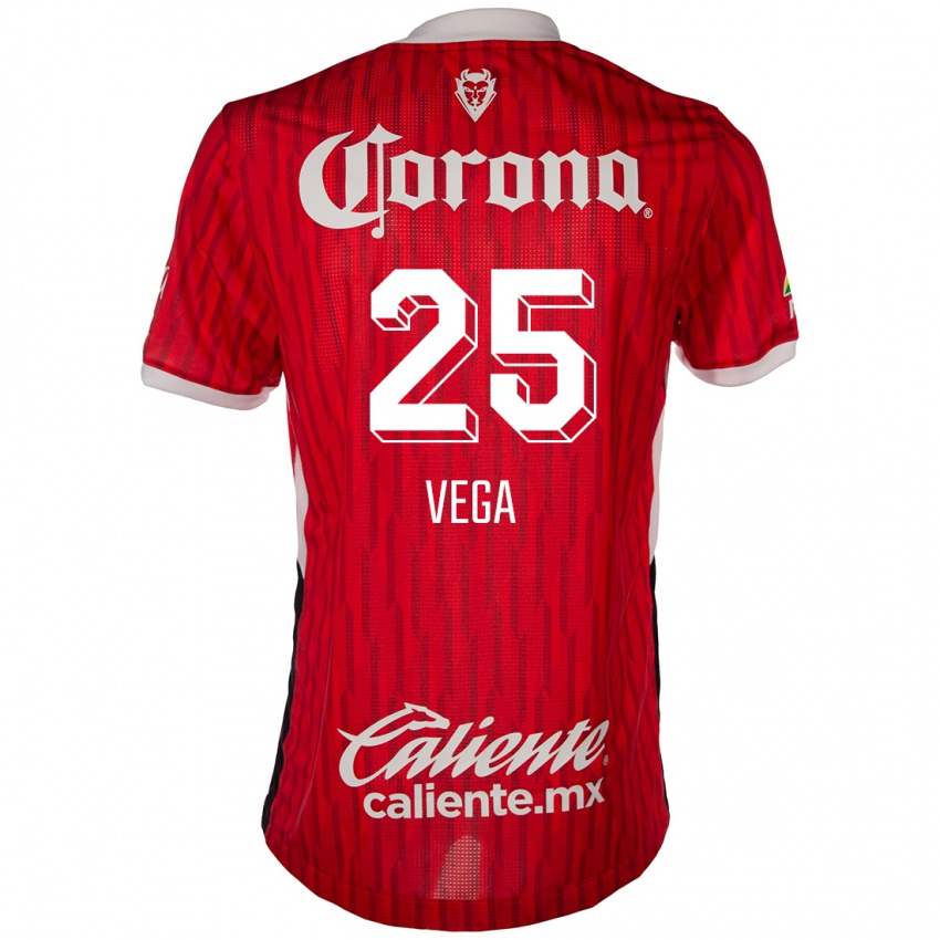 Bambino Maglia Alexis Vega #25 Rosso Bianco Kit Gara Home 2024/25 Maglietta