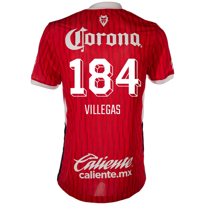 Bambino Maglia Abraham Villegas #184 Rosso Bianco Kit Gara Home 2024/25 Maglietta