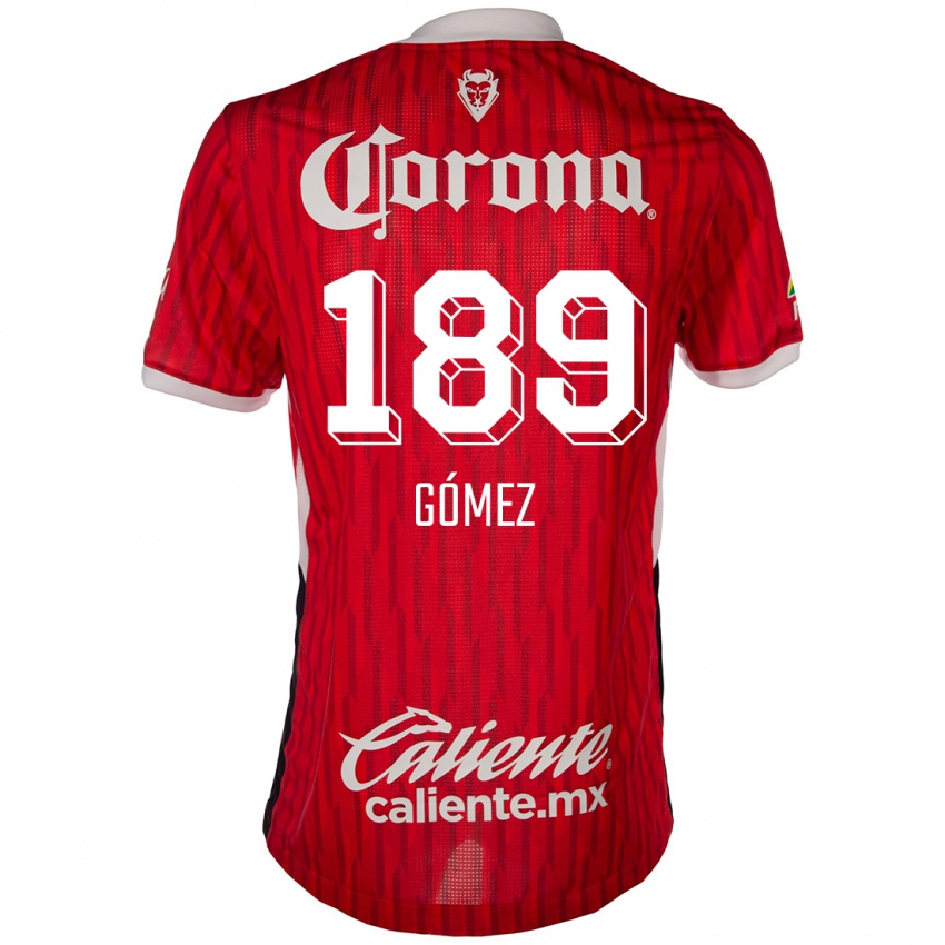 Bambino Maglia Enrique Gómez #189 Rosso Bianco Kit Gara Home 2024/25 Maglietta