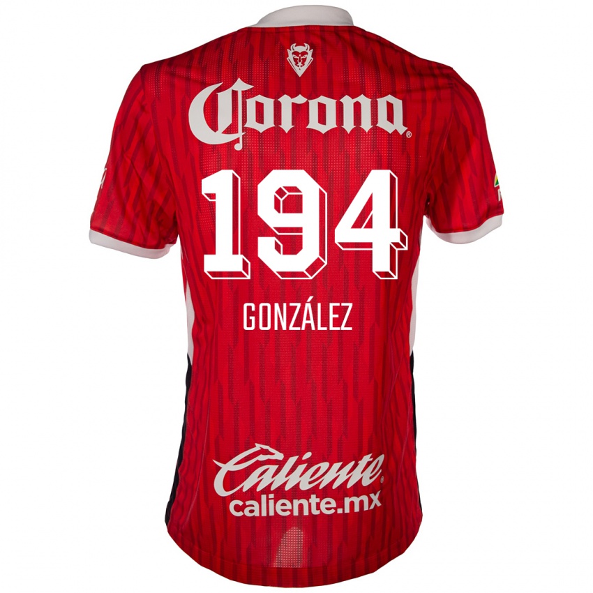 Bambino Maglia Cristopher González #194 Rosso Bianco Kit Gara Home 2024/25 Maglietta