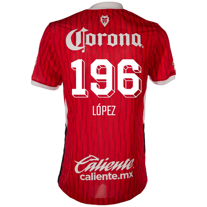 Bambino Maglia Ethan López #196 Rosso Bianco Kit Gara Home 2024/25 Maglietta