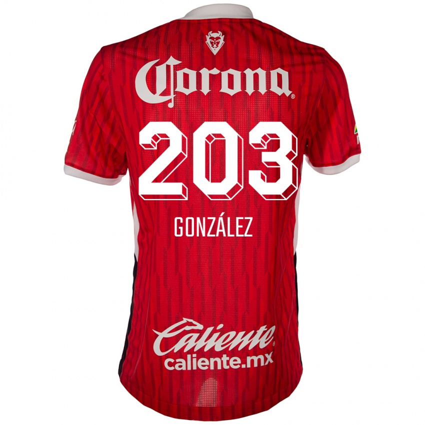 Bambino Maglia Luis González #203 Rosso Bianco Kit Gara Home 2024/25 Maglietta