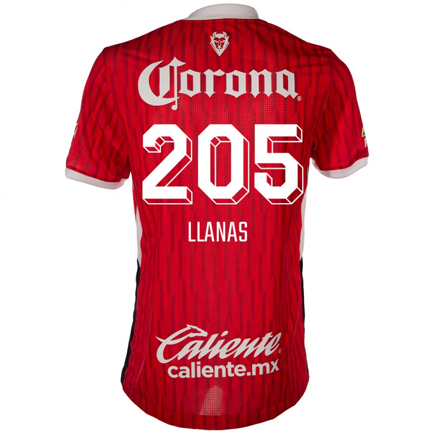 Bambino Maglia Emmanuel Llanas #205 Rosso Bianco Kit Gara Home 2024/25 Maglietta