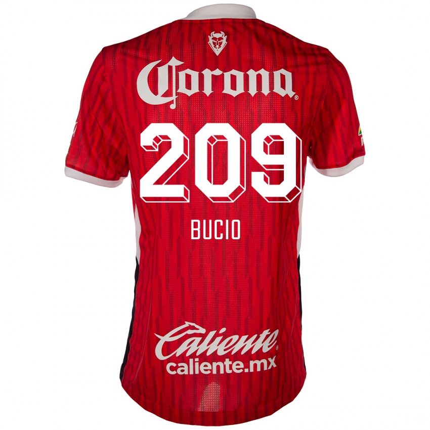 Bambino Maglia Sebastián Bucio #209 Rosso Bianco Kit Gara Home 2024/25 Maglietta