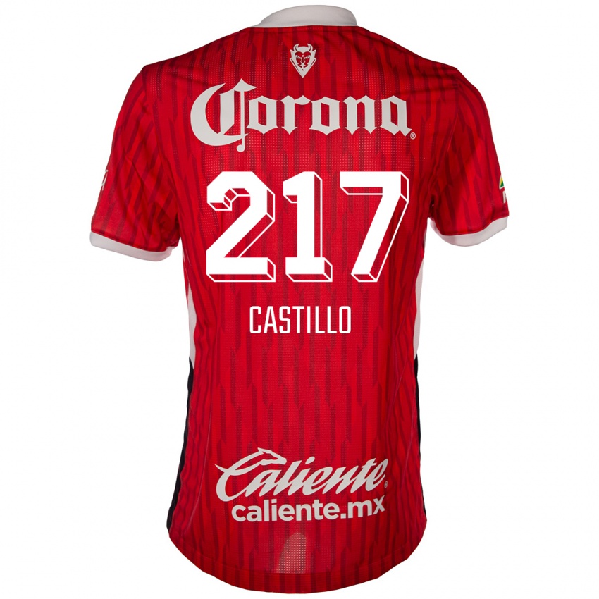 Bambino Maglia Klever Castillo #217 Rosso Bianco Kit Gara Home 2024/25 Maglietta