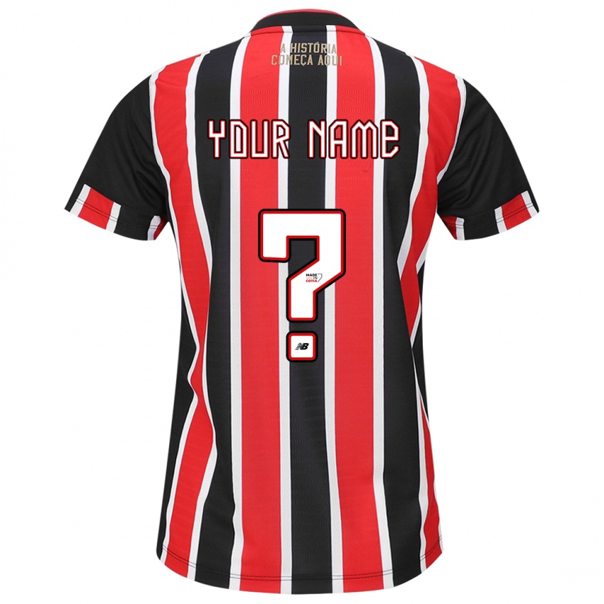 Bambino Maglia Il Tuo Nome #0 Nero Rosso Bianco Kit Gara Away 2024/25 Maglietta