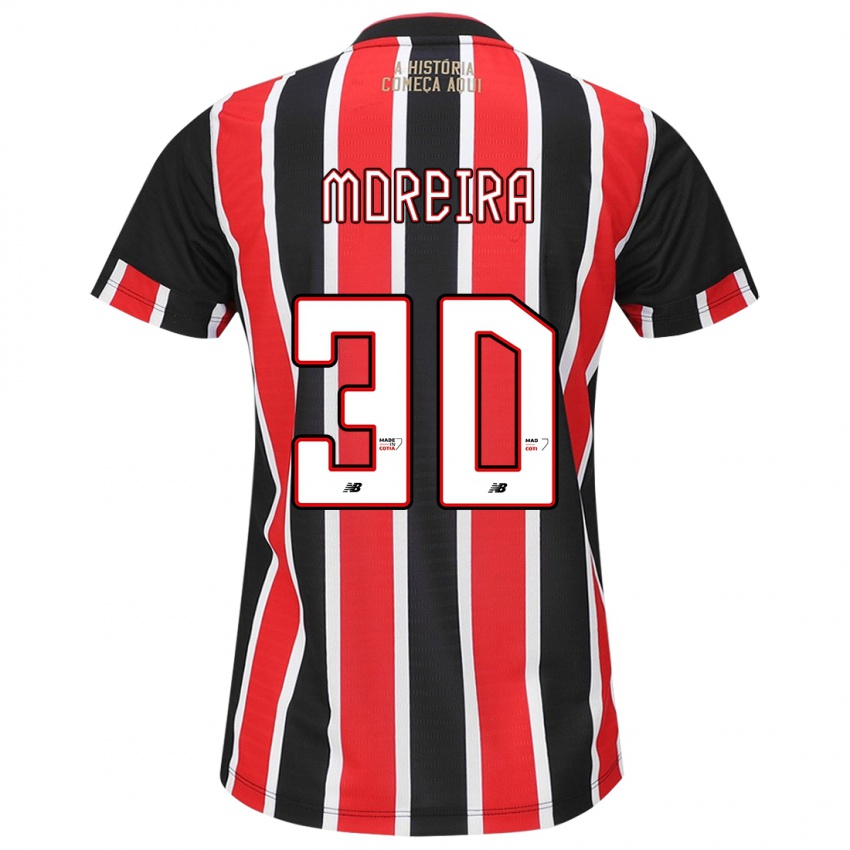 Bambino Maglia João Moreira #30 Nero Rosso Bianco Kit Gara Away 2024/25 Maglietta