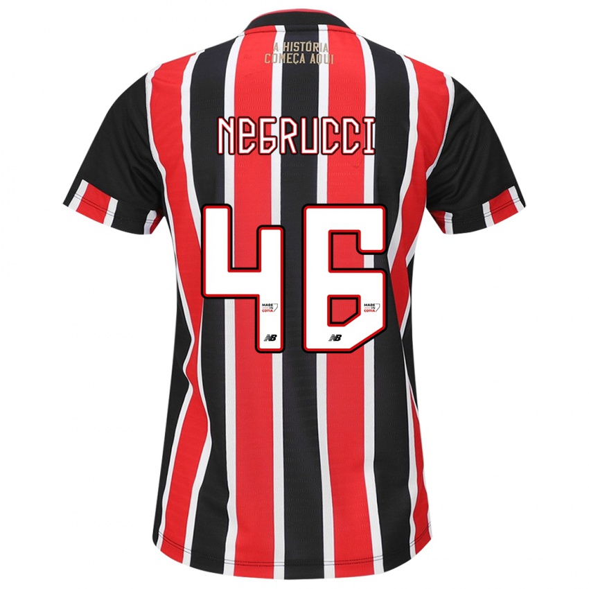 Bambino Maglia Felipe Negrucci #46 Nero Rosso Bianco Kit Gara Away 2024/25 Maglietta