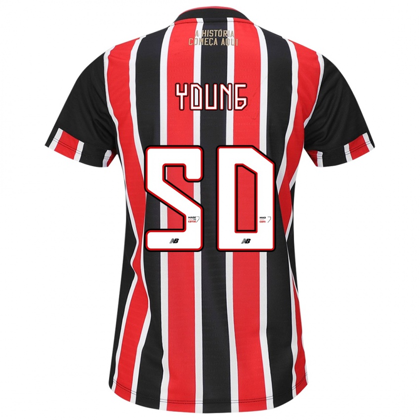 Bambino Maglia Young #50 Nero Rosso Bianco Kit Gara Away 2024/25 Maglietta