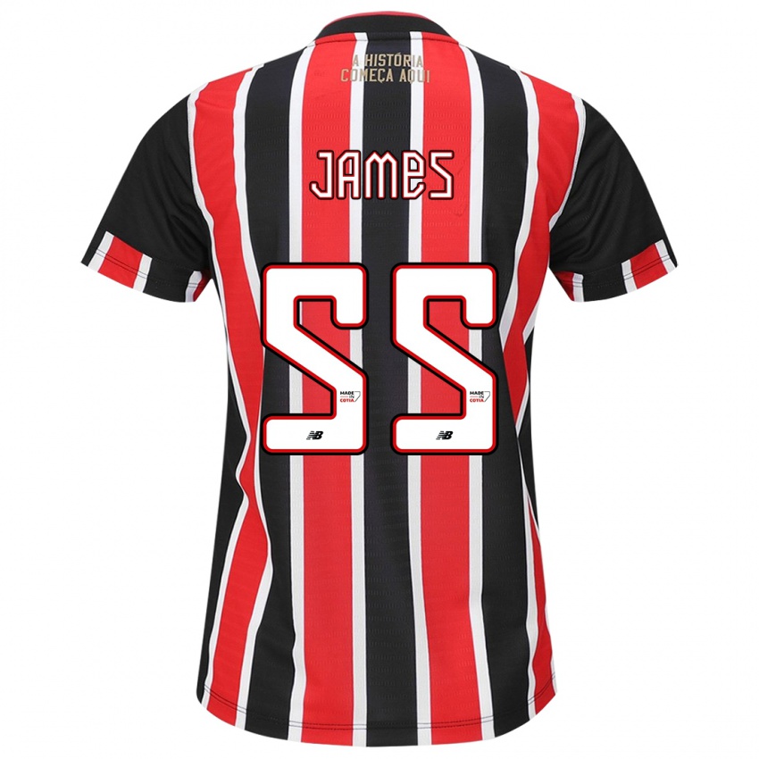 Bambino Maglia James Rodríguez #55 Nero Rosso Bianco Kit Gara Away 2024/25 Maglietta