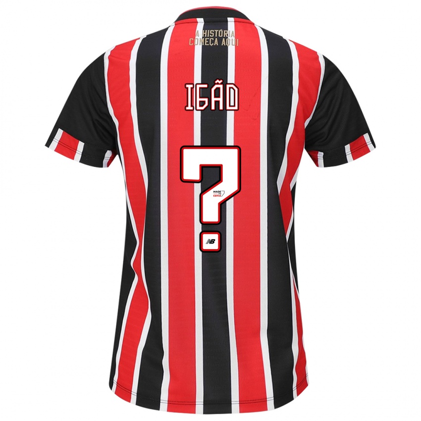 Bambino Maglia Igão #0 Nero Rosso Bianco Kit Gara Away 2024/25 Maglietta