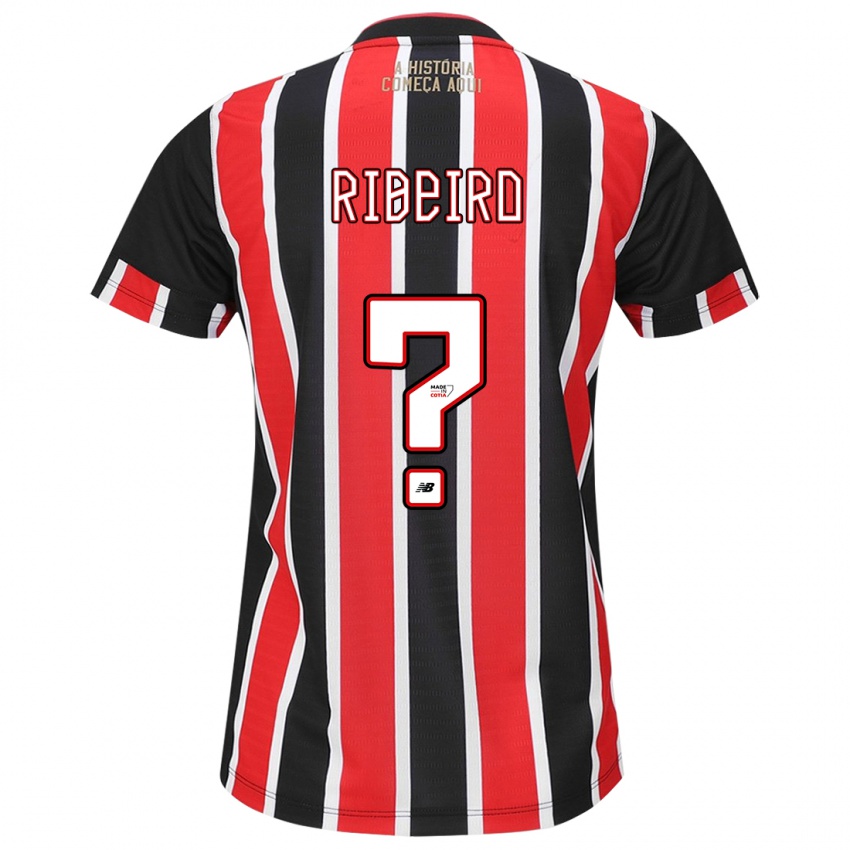 Bambino Maglia Thiago Ribeiro #0 Nero Rosso Bianco Kit Gara Away 2024/25 Maglietta