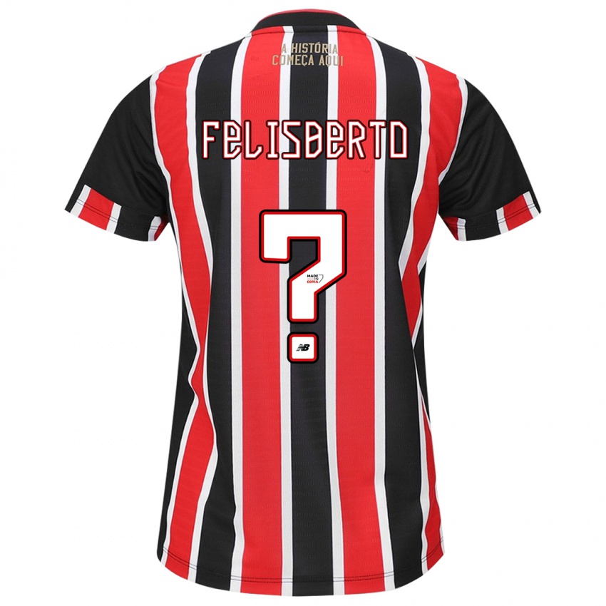 Bambino Maglia Igor Felisberto #0 Nero Rosso Bianco Kit Gara Away 2024/25 Maglietta