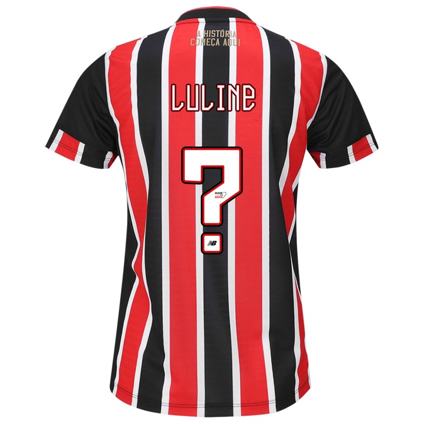 Bambino Maglia Jonathan Luline #0 Nero Rosso Bianco Kit Gara Away 2024/25 Maglietta