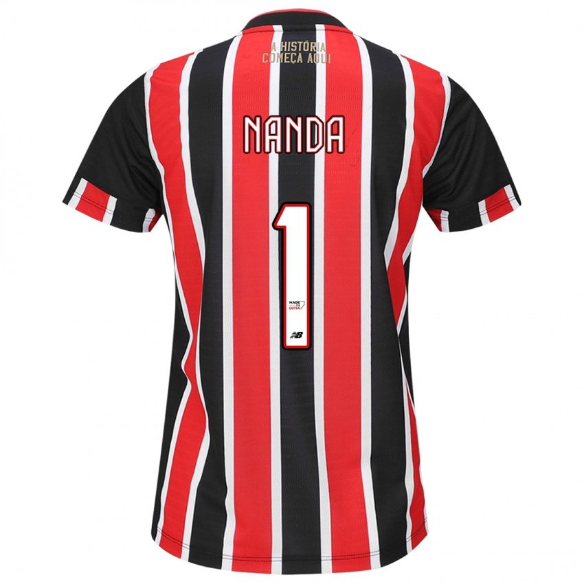 Bambino Maglia Nanda #1 Nero Rosso Bianco Kit Gara Away 2024/25 Maglietta