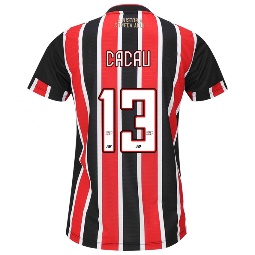 Bambino Maglia Cacau #13 Nero Rosso Bianco Kit Gara Away 2024/25 Maglietta