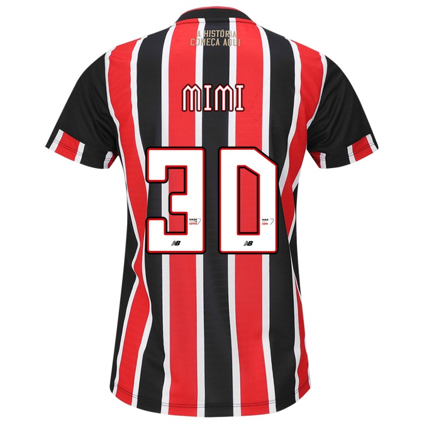 Bambino Maglia Mimi #30 Nero Rosso Bianco Kit Gara Away 2024/25 Maglietta