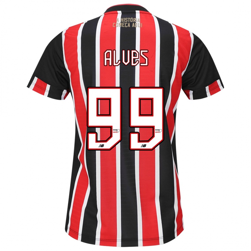 Bambino Maglia Letícia Alves #99 Nero Rosso Bianco Kit Gara Away 2024/25 Maglietta