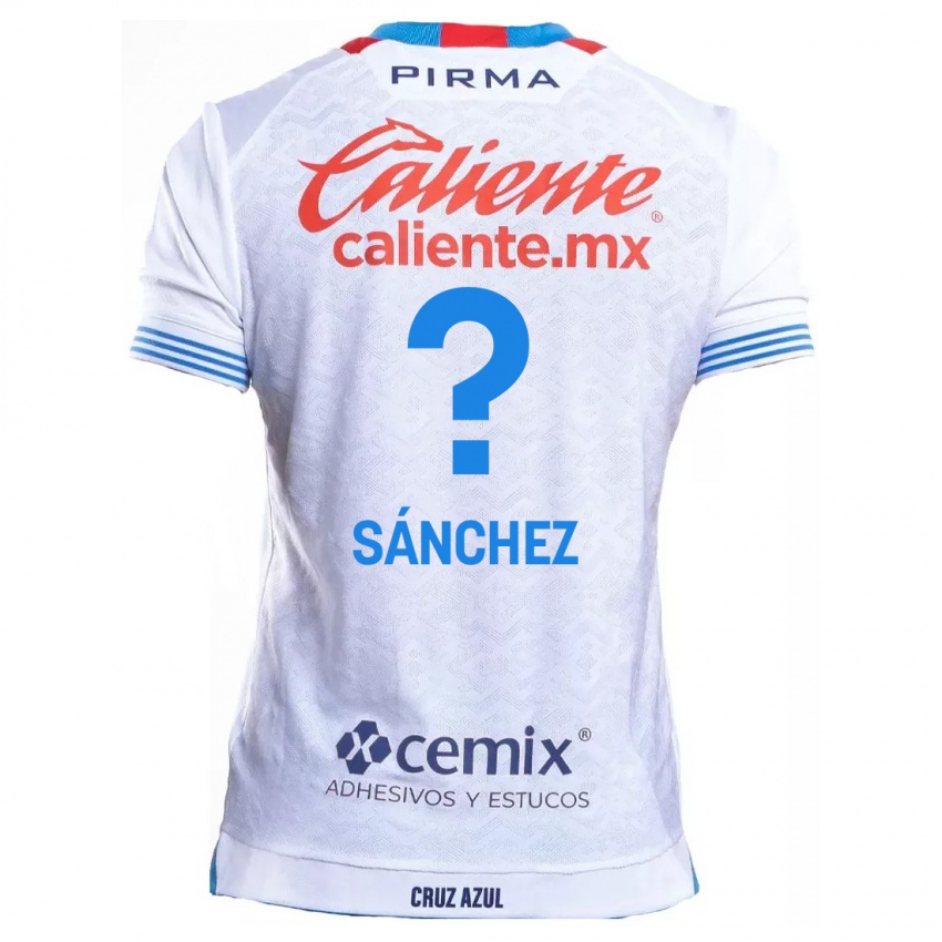 Bambino Maglia Jorge Sanchez #0 Bianco Blu Kit Gara Away 2024/25 Maglietta