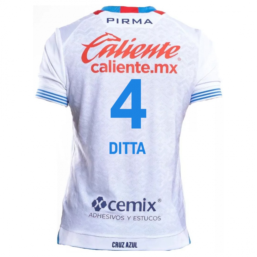 Bambino Maglia Willer Ditta #4 Bianco Blu Kit Gara Away 2024/25 Maglietta