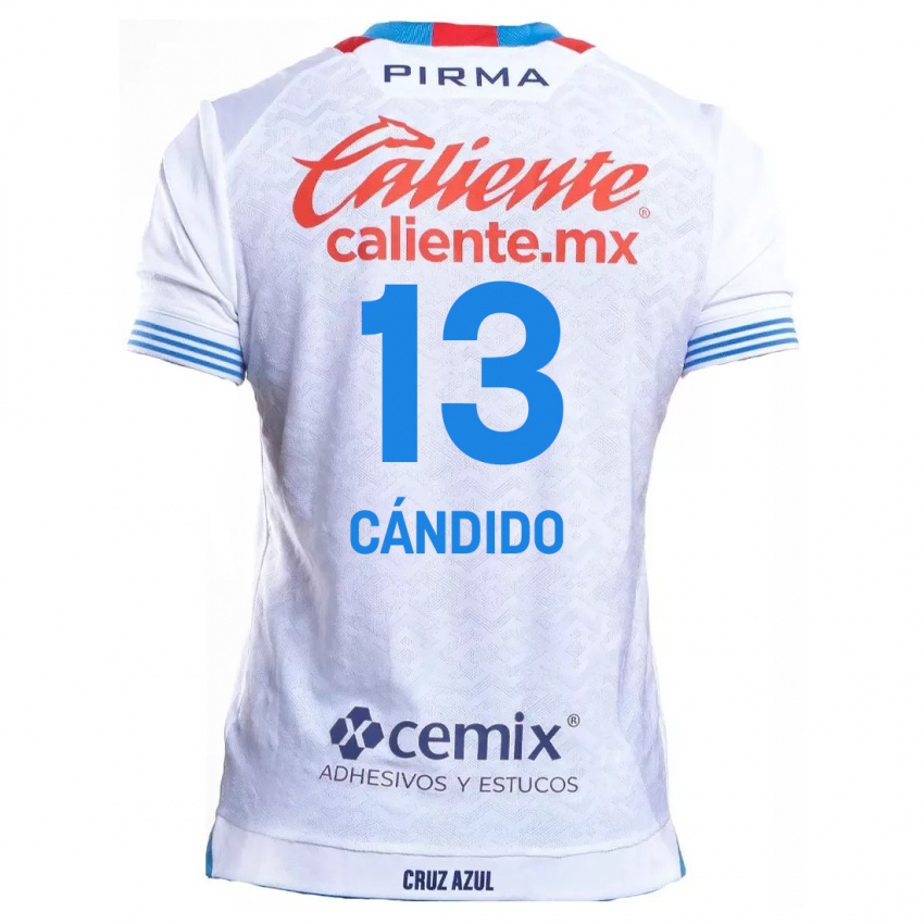 Bambino Maglia Camilo Cándido #13 Bianco Blu Kit Gara Away 2024/25 Maglietta