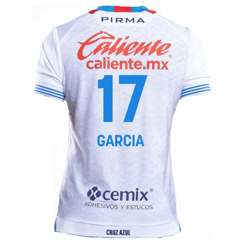 Bambino Maglia Amaury Garcia #17 Bianco Blu Kit Gara Away 2024/25 Maglietta