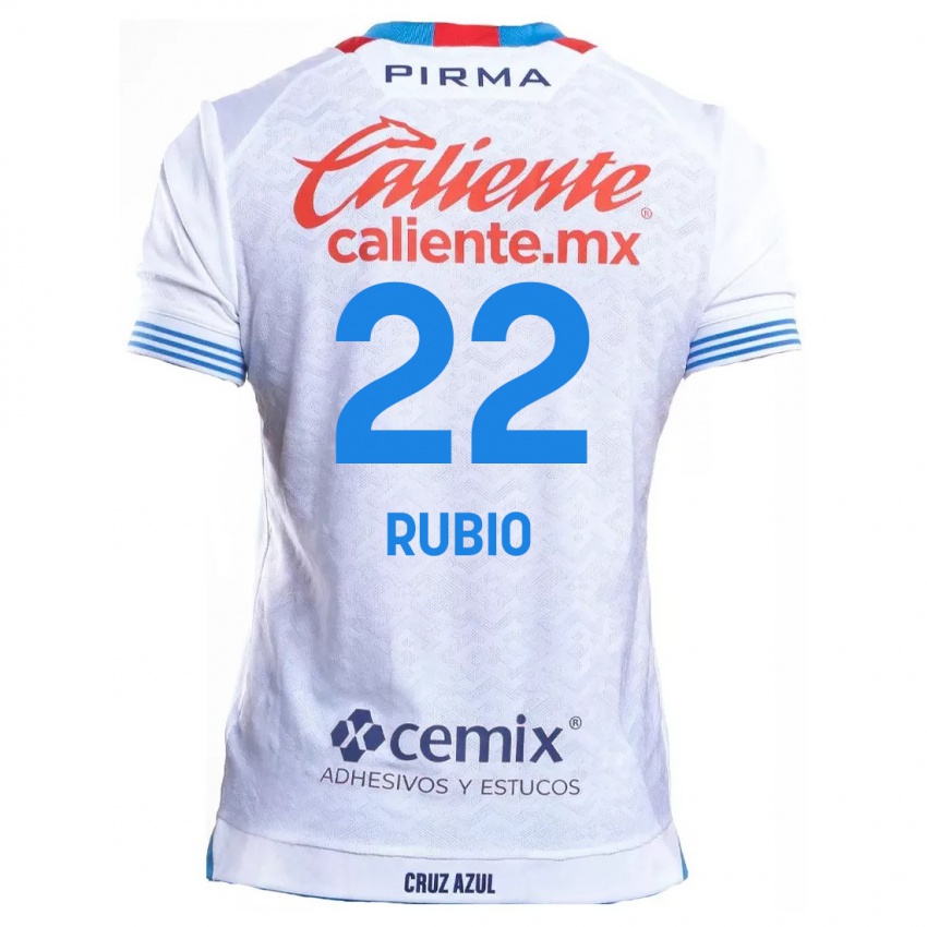 Bambino Maglia Raymundo Rubio #22 Bianco Blu Kit Gara Away 2024/25 Maglietta