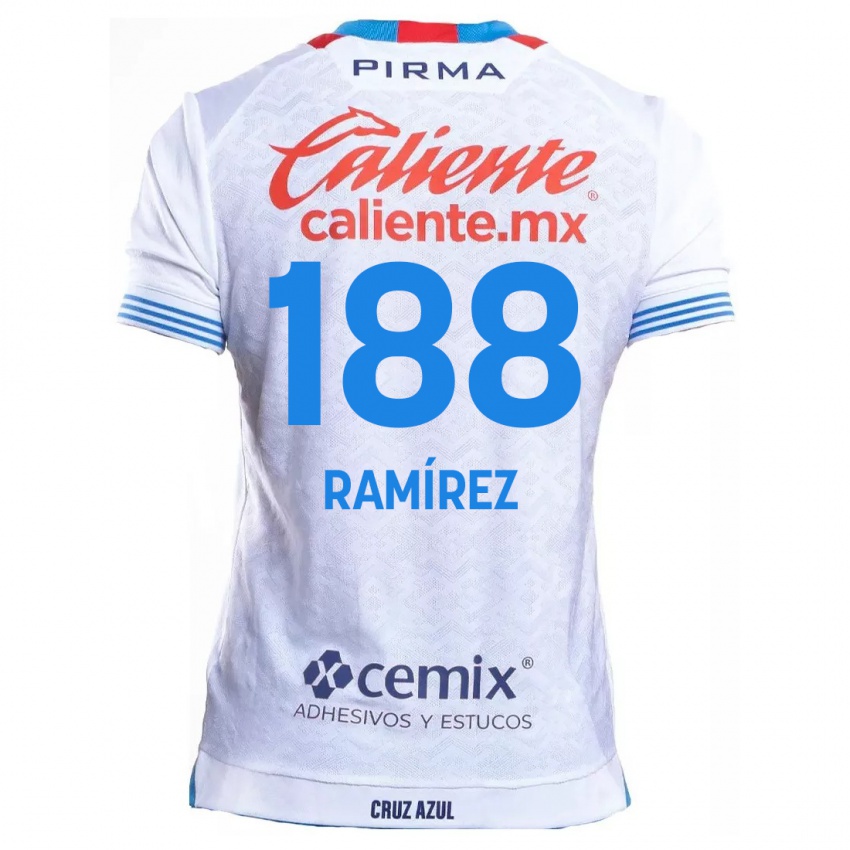 Bambino Maglia Diego Ramírez #188 Bianco Blu Kit Gara Away 2024/25 Maglietta